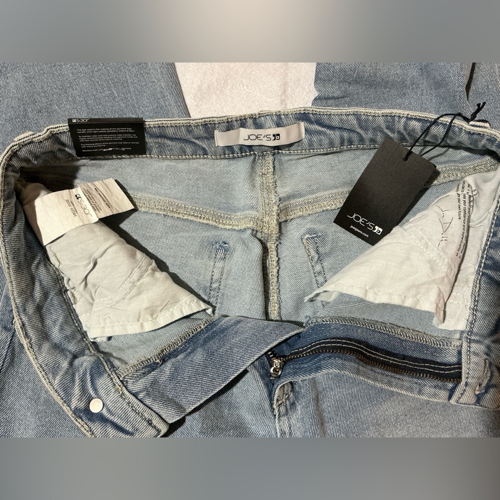 Joe's Jeans High Rise Faded Wash Straight Leg Sandblasted Contrasted Sz 29 New - Picture 11 of 16